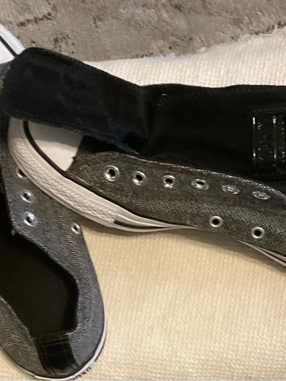 SZ 7  Converse Black and white Houndstooth NO STRINGS 2 Tongues